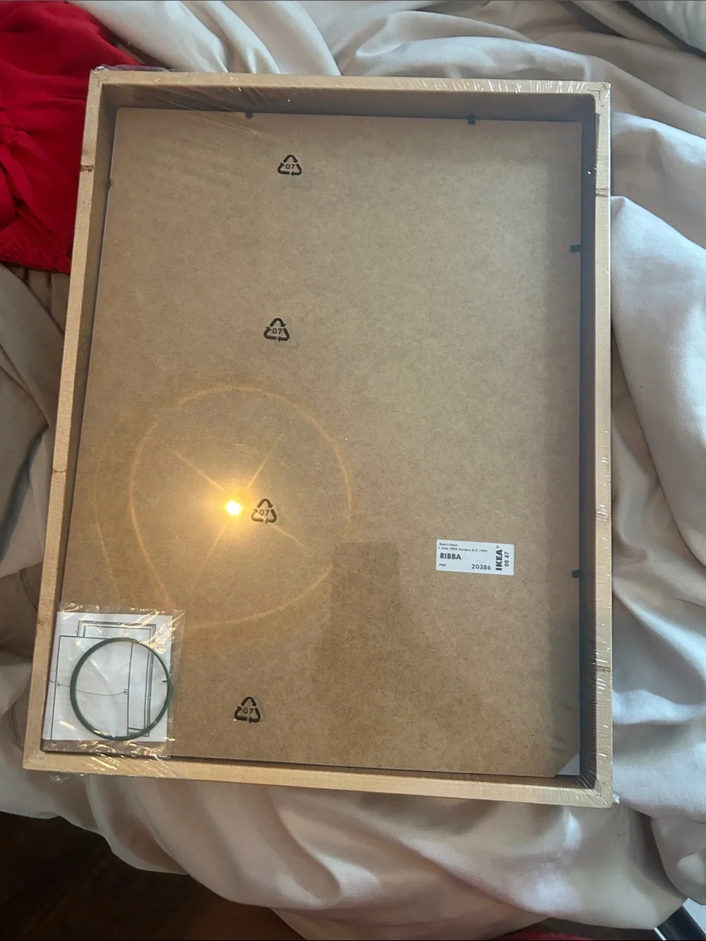 IKEA white picture frame with brown edge